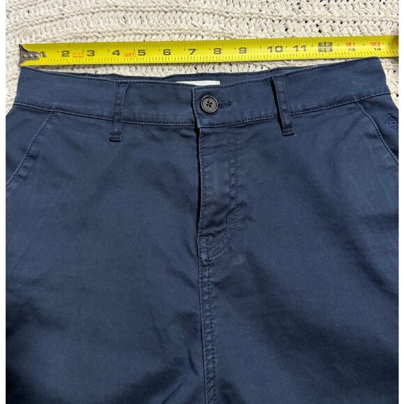 KOTN Chinos Wide Leg Pants Cropped Trousers Women's Size 4 Blue Stretch Cotton - Picture 6 of 10